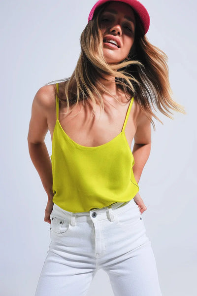 Satin cami in green - Tops