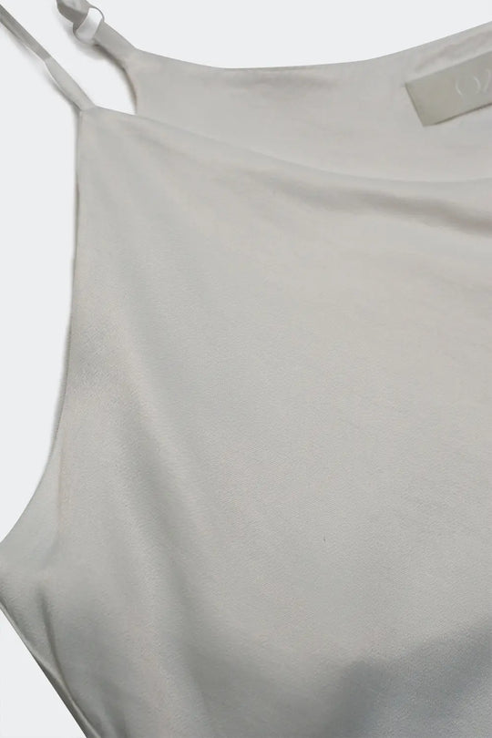 satin cowl neck cami maxi dress in cream - One Size / White - Dresses
