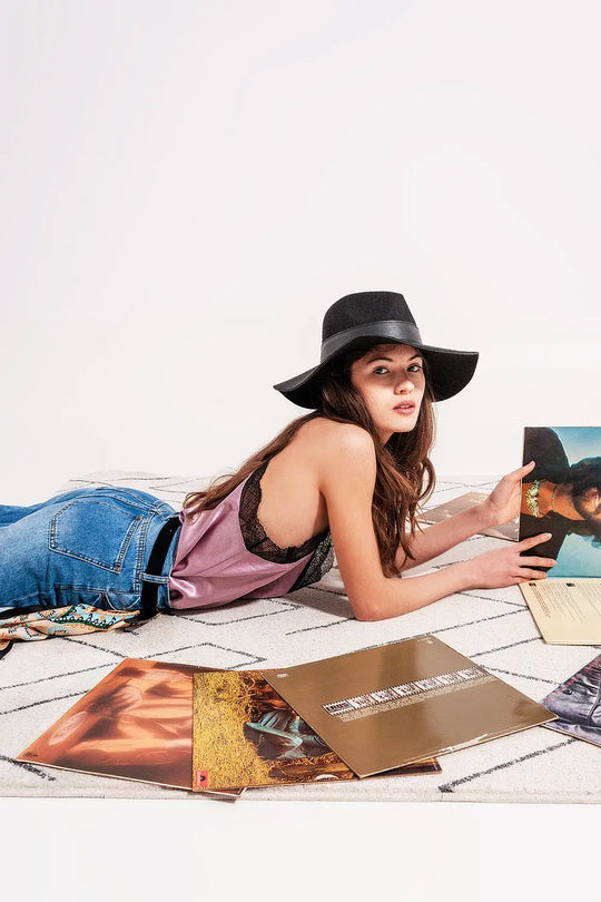 Satin & lace cami in lilac - Shirts