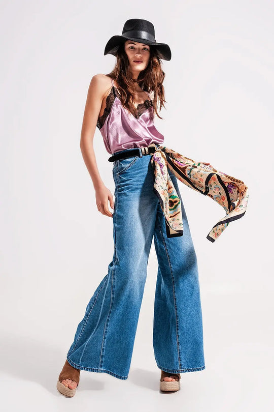 Satin & lace cami in lilac - Shirts