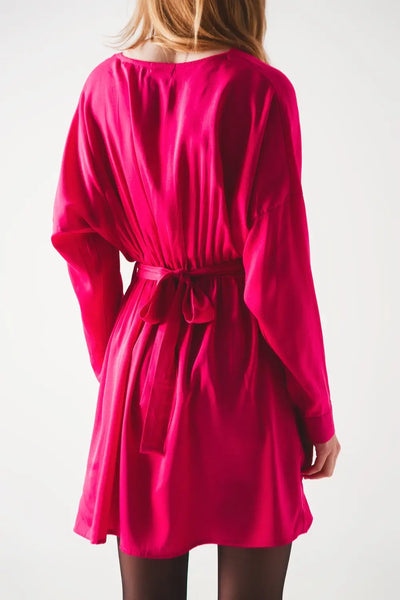 Satin mini dress in red - Dresses