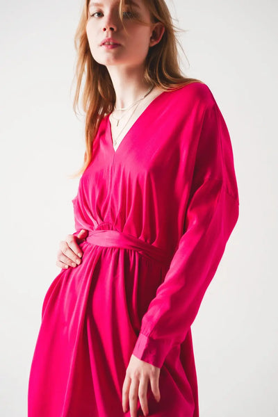 Satin mini dress in red - Dresses