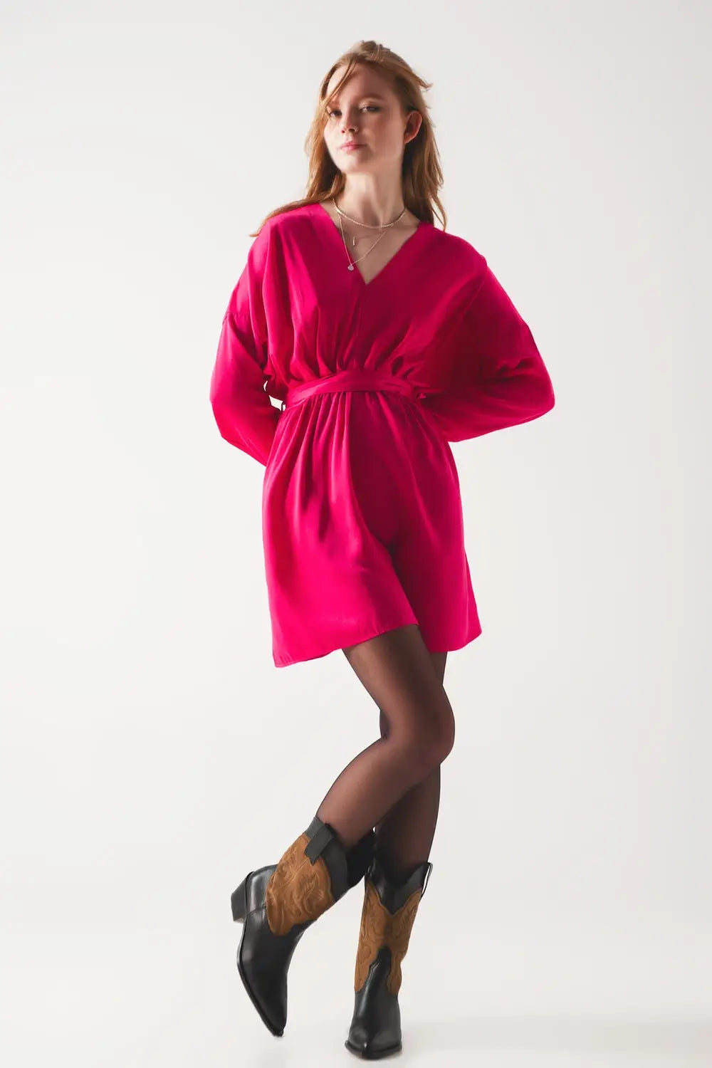 Satin mini dress in red - Dresses