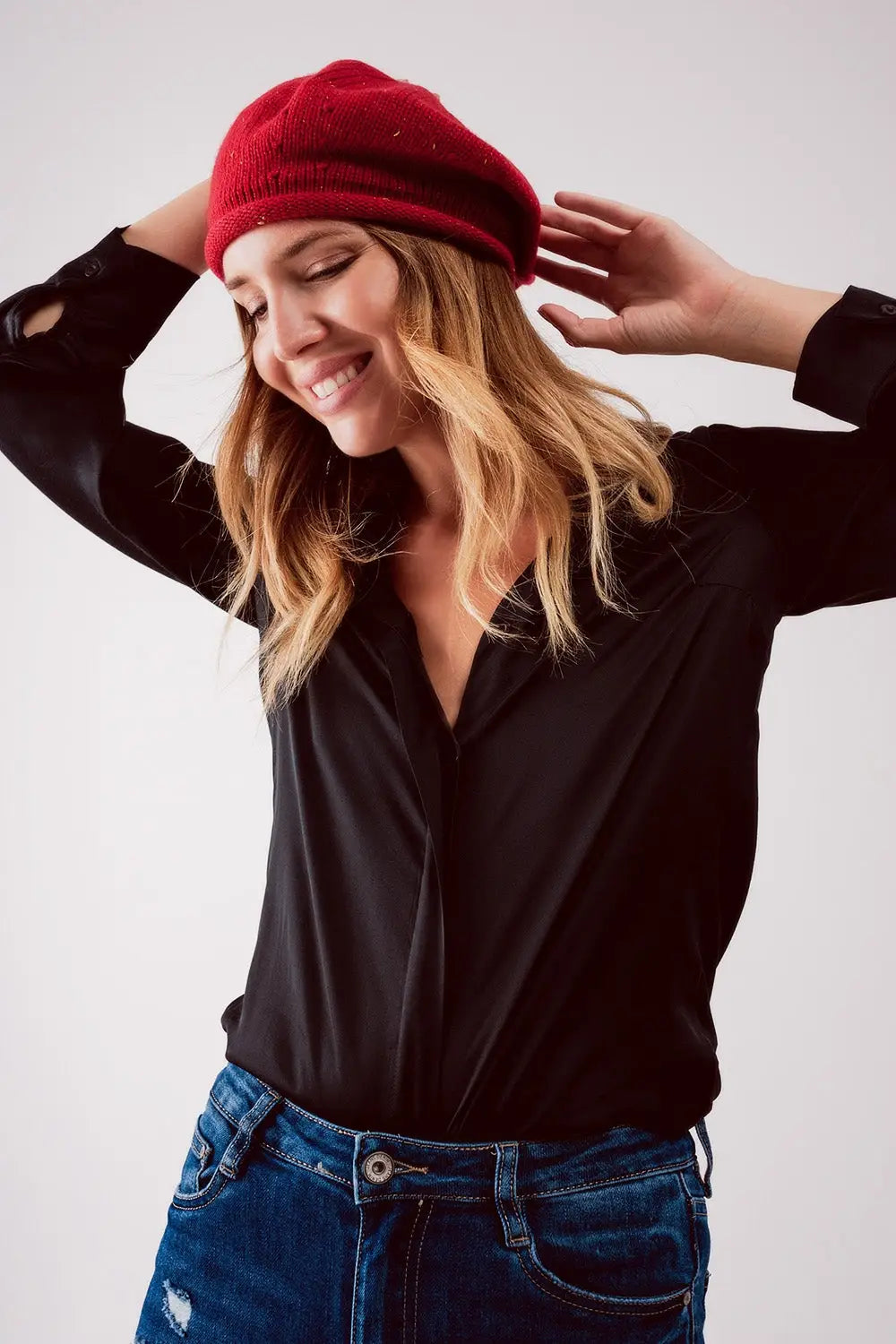 Satin shirt in black - Shirts