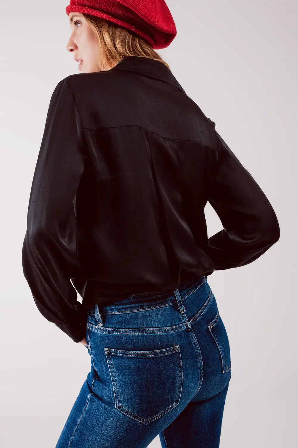 Satin shirt in black - Shirts