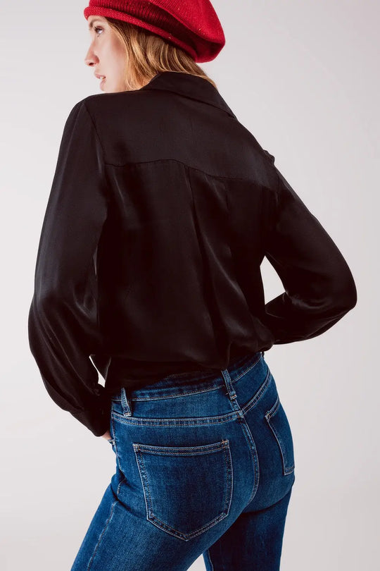 Satin shirt in black - Shirts
