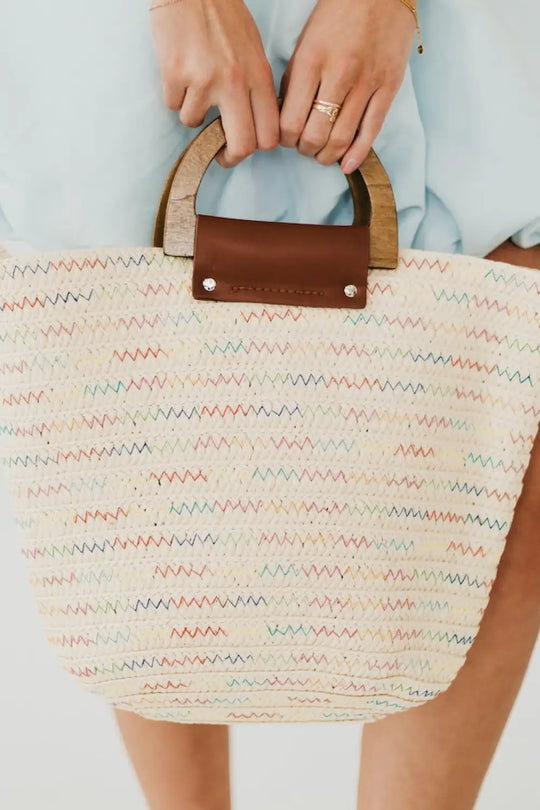 Savannah Straw Tote Bag - Beige - Tote Bag