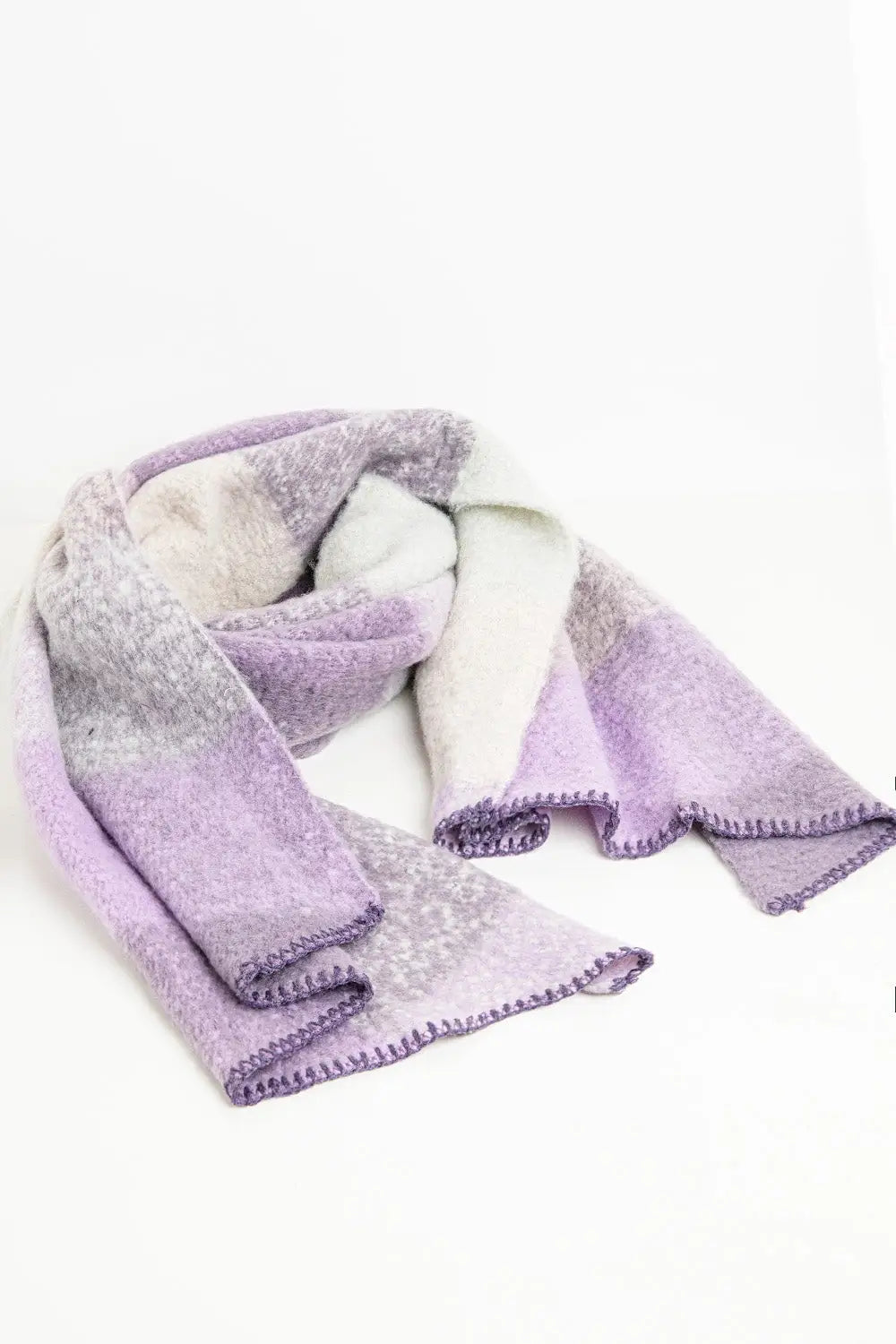 Scarf in beige and purple - One Size / Purple - Scarves & Hats