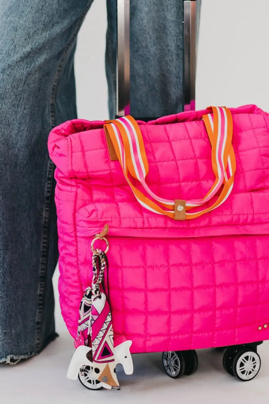 Secretariat Bag Charm - White/Pink - Charms