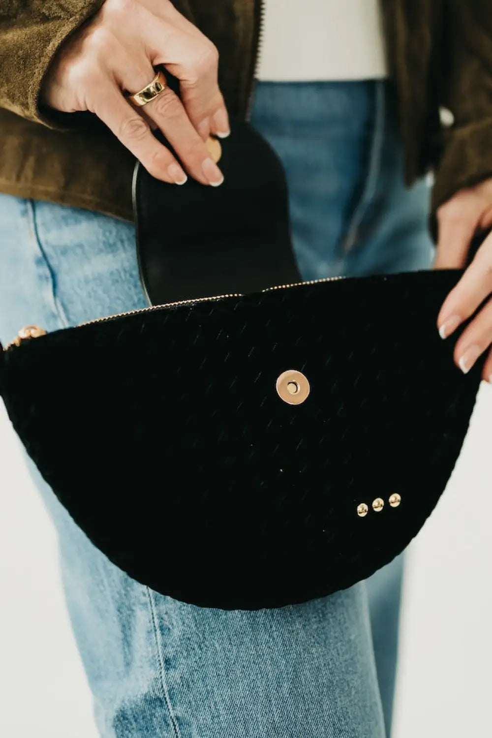 Selena Suede Flap Crossbody - Crossbody Bag