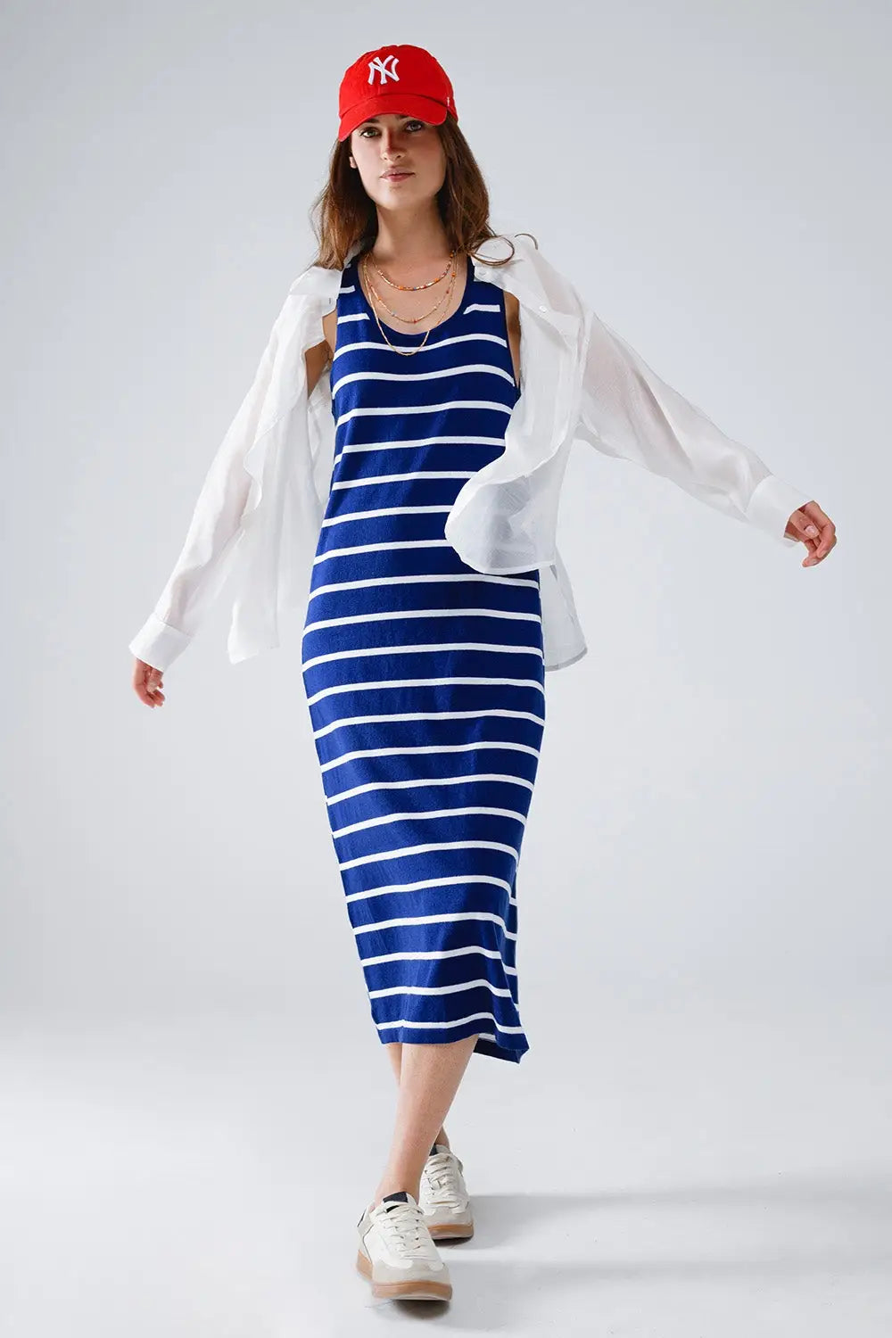 Semi Sheer White Blouse With Ruffle Detail Down The Front - Shirts