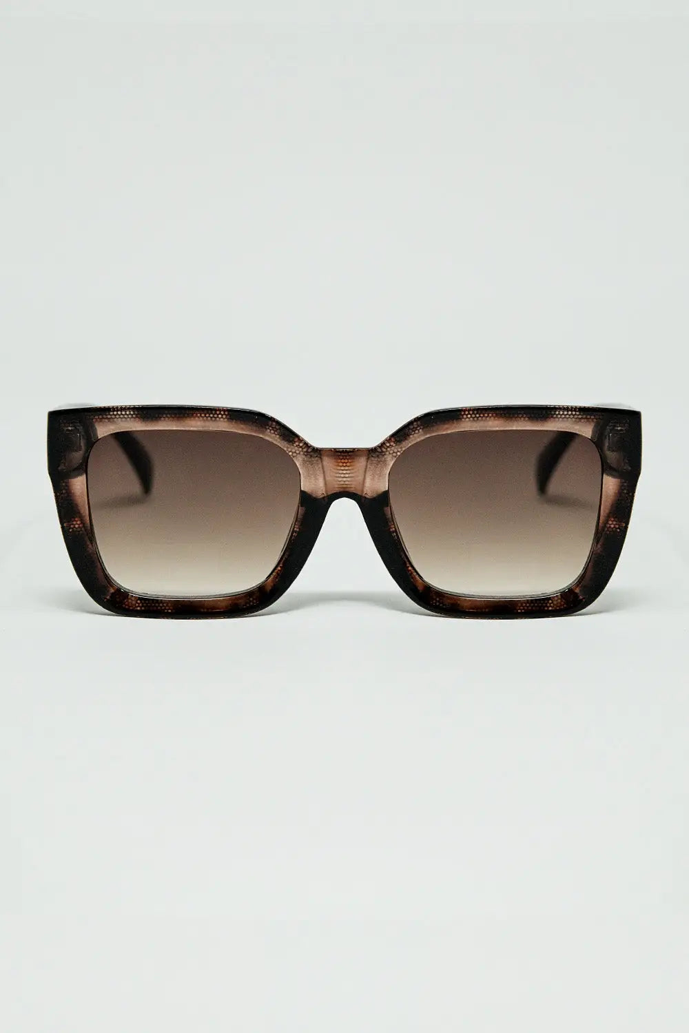 shaded brown Oversized square sunglasses - One Size / Beige
