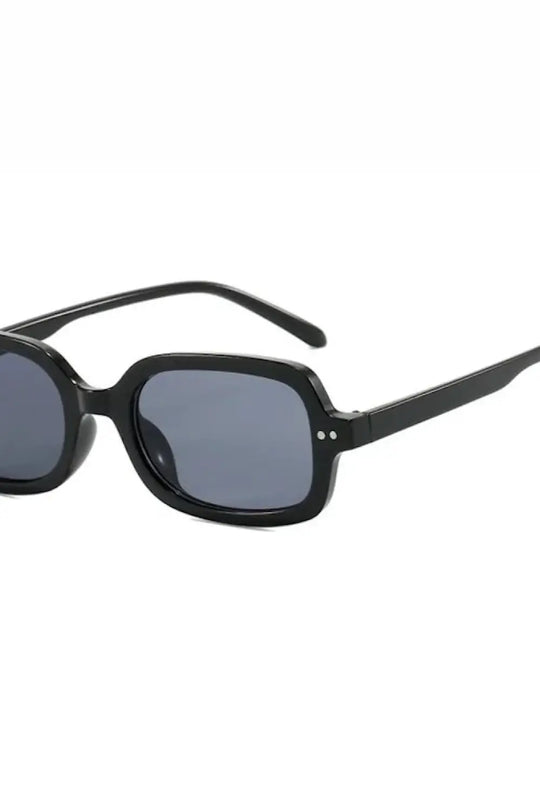 Sheila Retro Oval Sunglasses - Black/Black Lens - Sunglasses