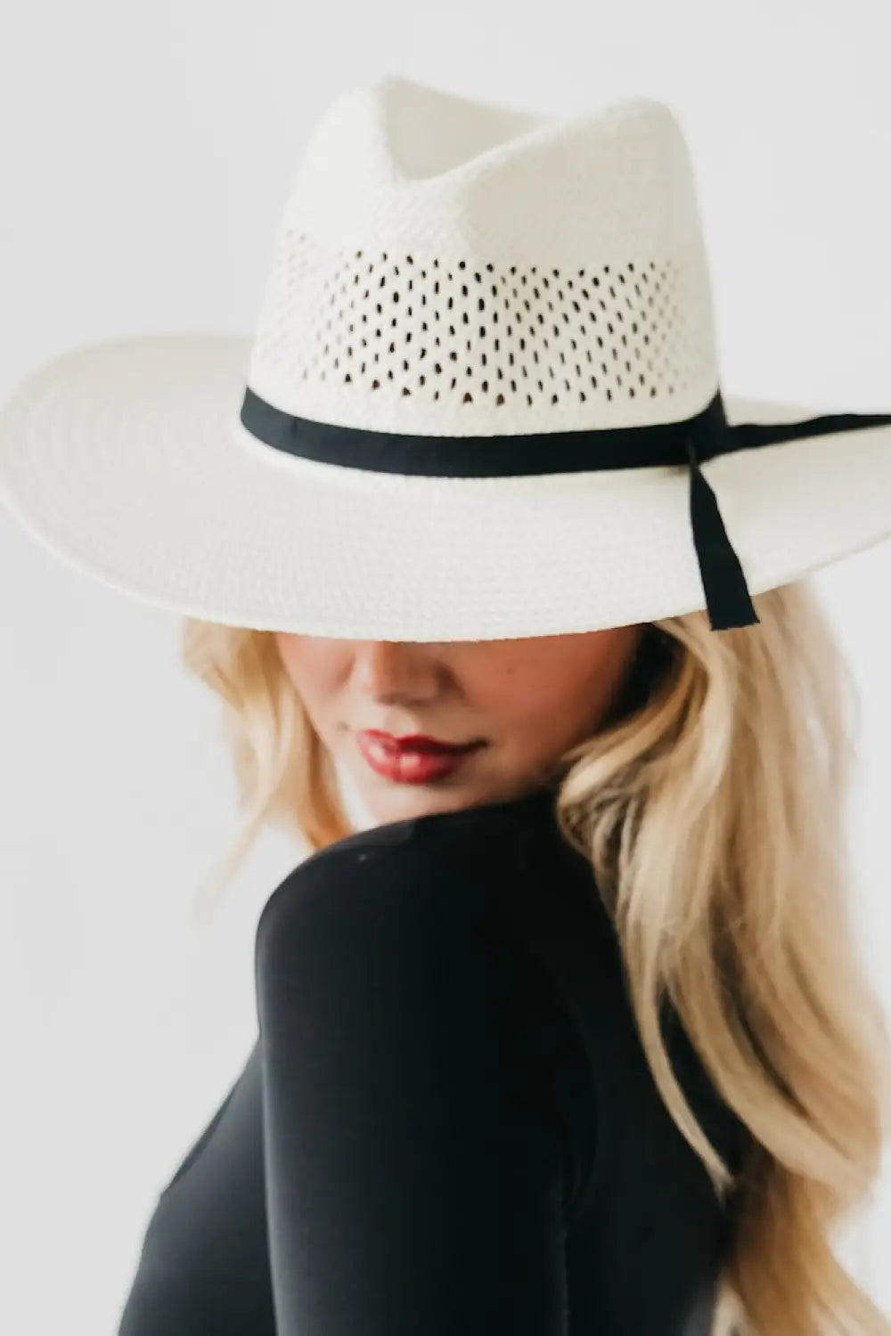 Shell Beach Western Sun Hat - Black Bow - Hat