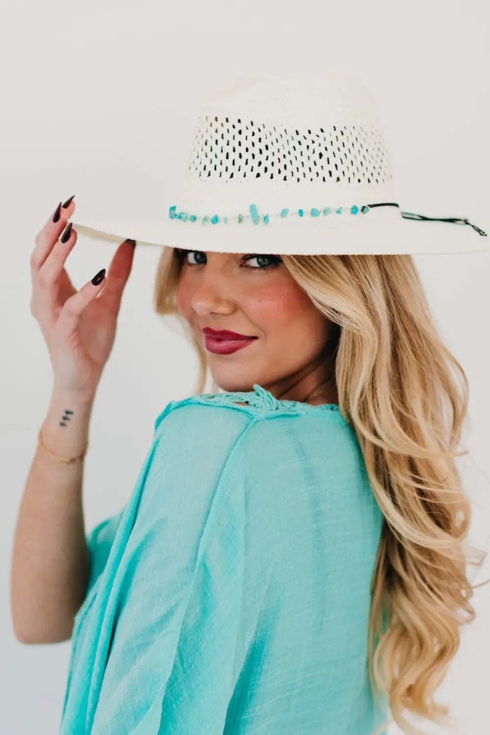 Shell Beach Western Sun Hat - Blue Stone - Hat