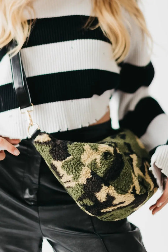 Shirley Sherpa Crossbody Bag - Camo - Crossbody Bag