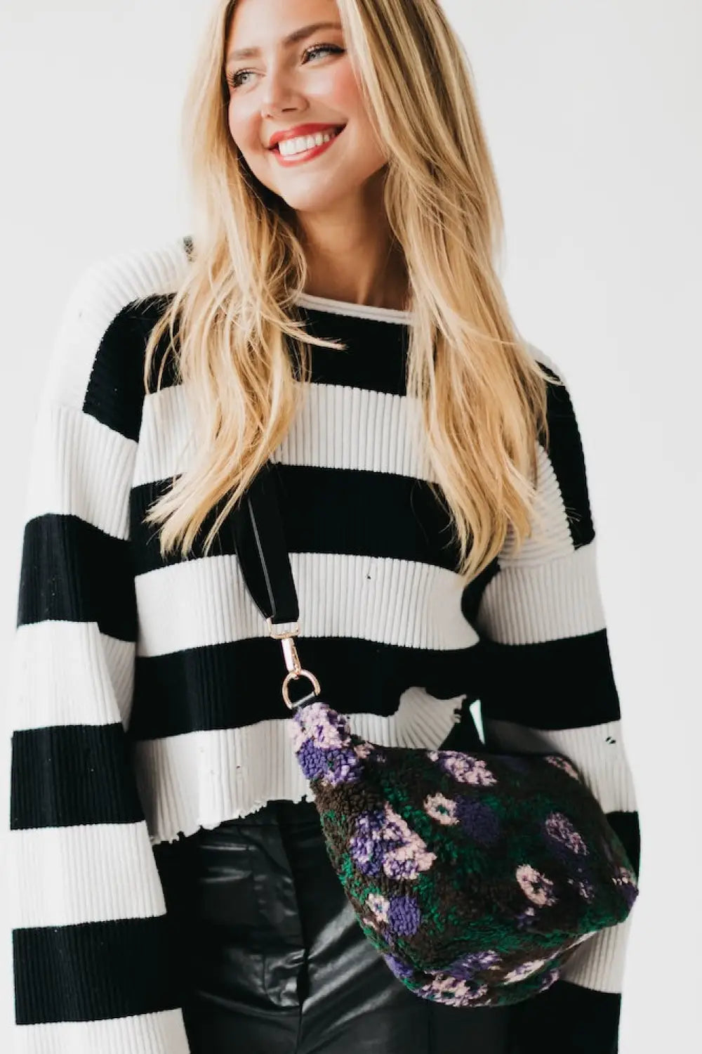 Shirley Sherpa Crossbody Bag - Floral - Crossbody Bag