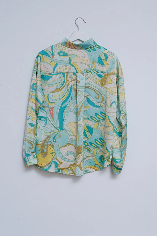 Shirt in abstract green print - Shirts