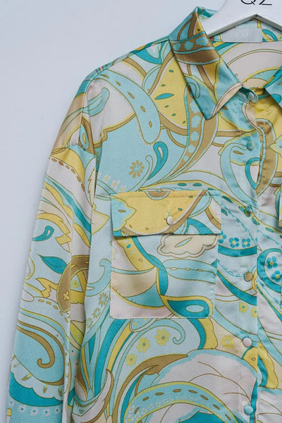 Shirt in abstract green print - Shirts