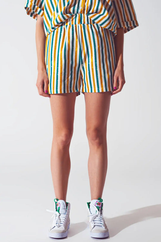 Short à rayures vertes - Pantalons