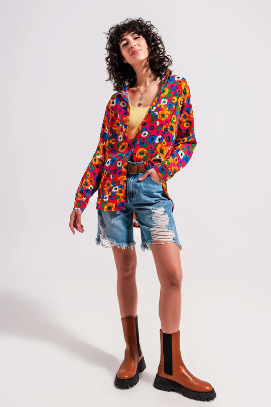 Short en jean effet vieilli Bleu clair - Pantalons
