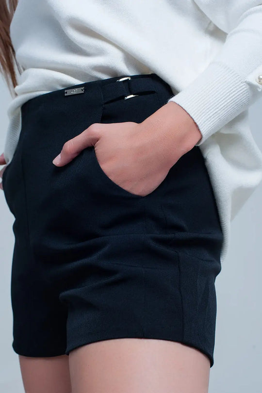 Short noir taille haute - Pantalons