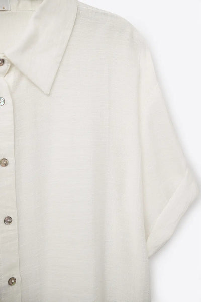 Short Sleeve Blouse in White - Shirts