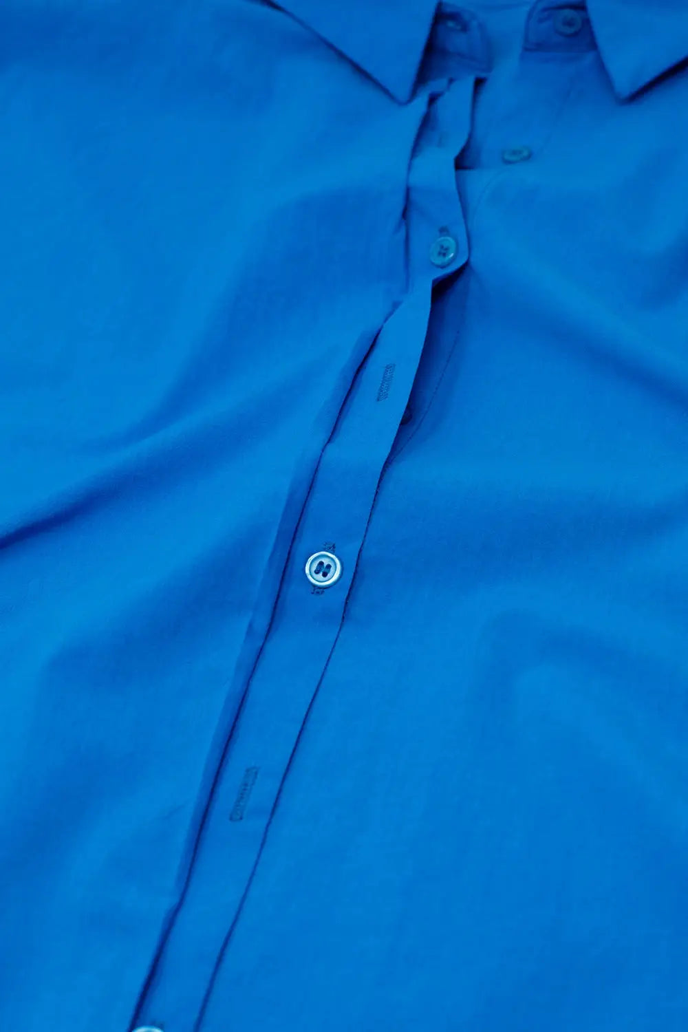 Short Sleeve Relaxed Button Up Shirt in Blue - Shirts