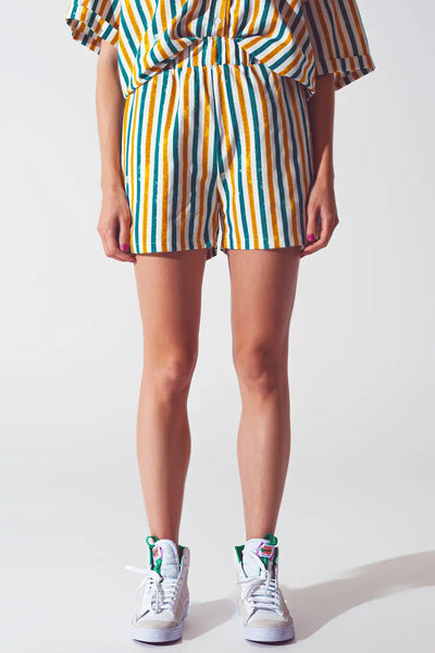 Shorts in green stripes - Pants