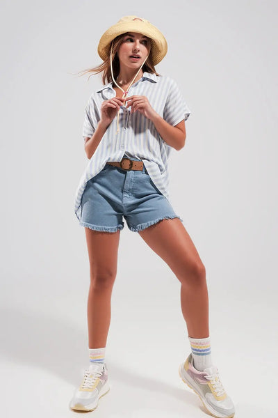 Shorts in in pale blue - Jeans