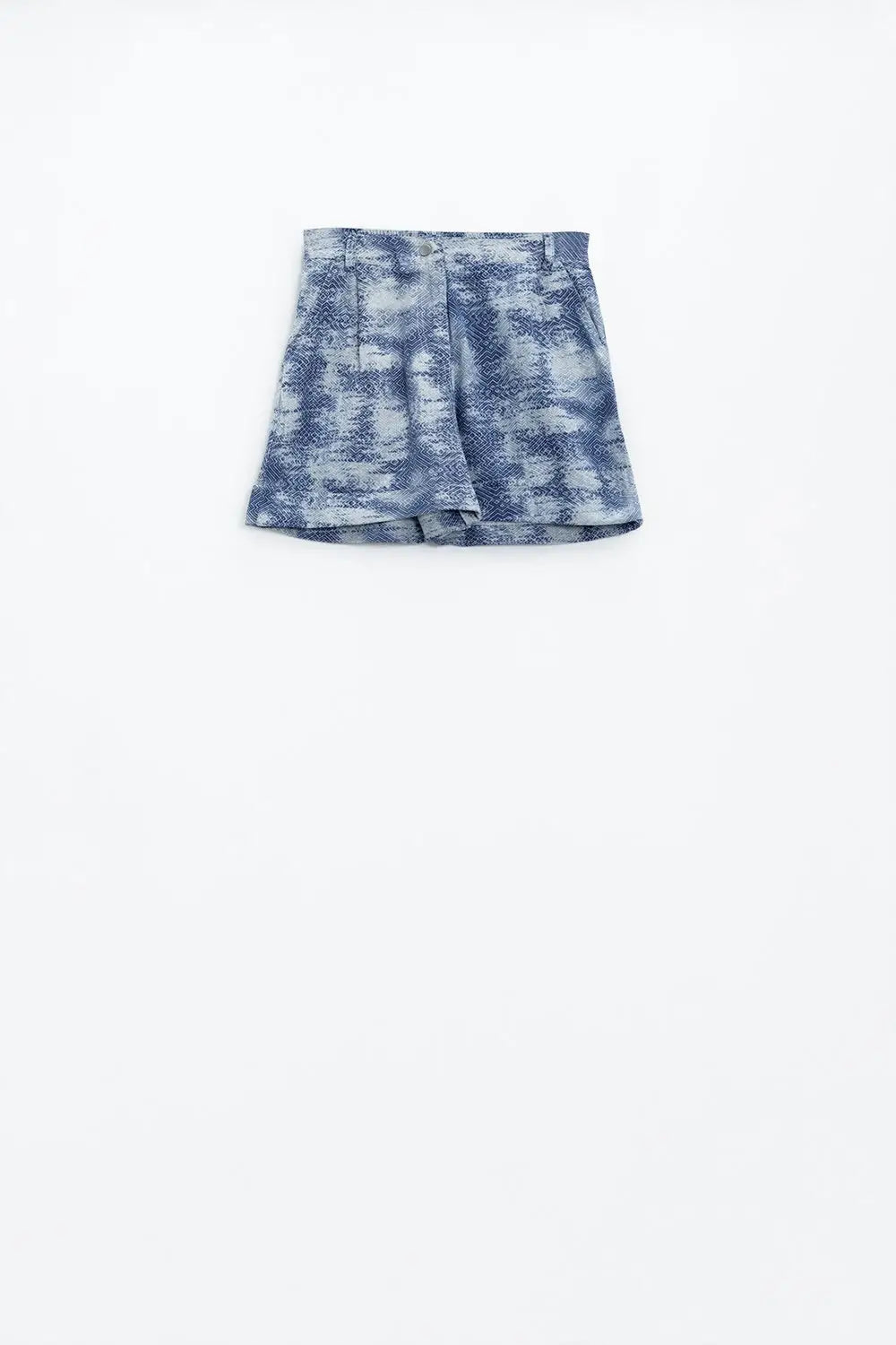 Shorts In Tie Dye Blue With Front And Back Pockets - Pants