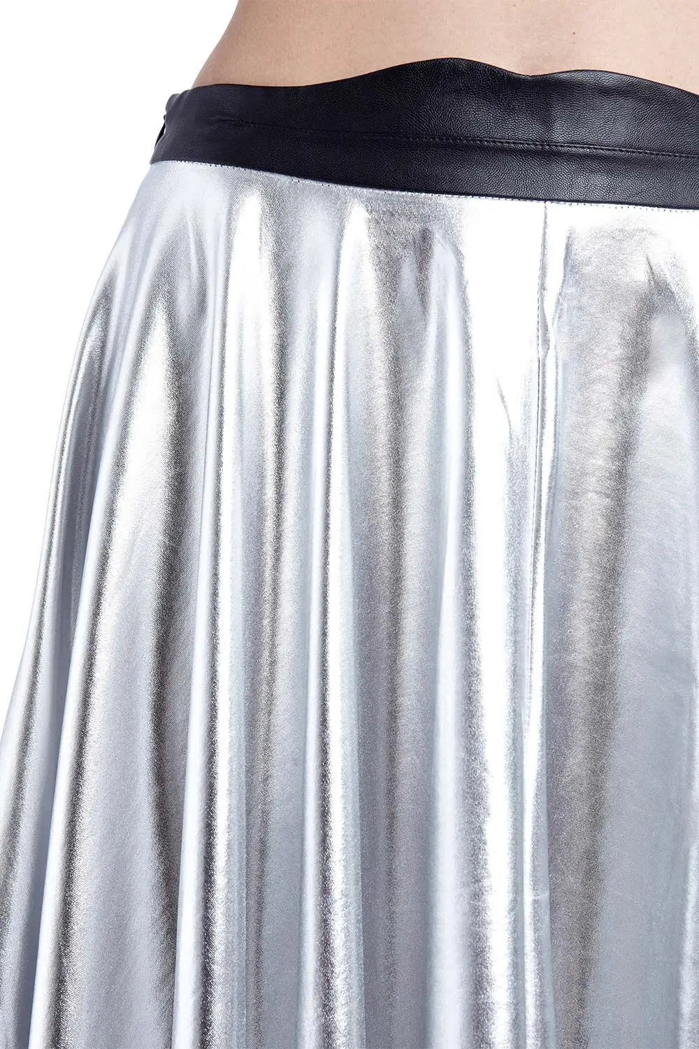 Silver pleated midi skirt in metallic - Skirts