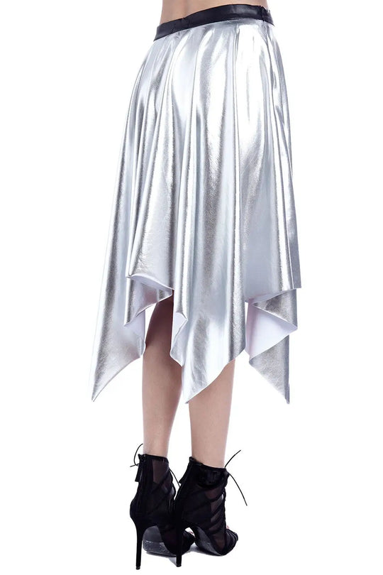 Silver pleated midi skirt in metallic - Skirts
