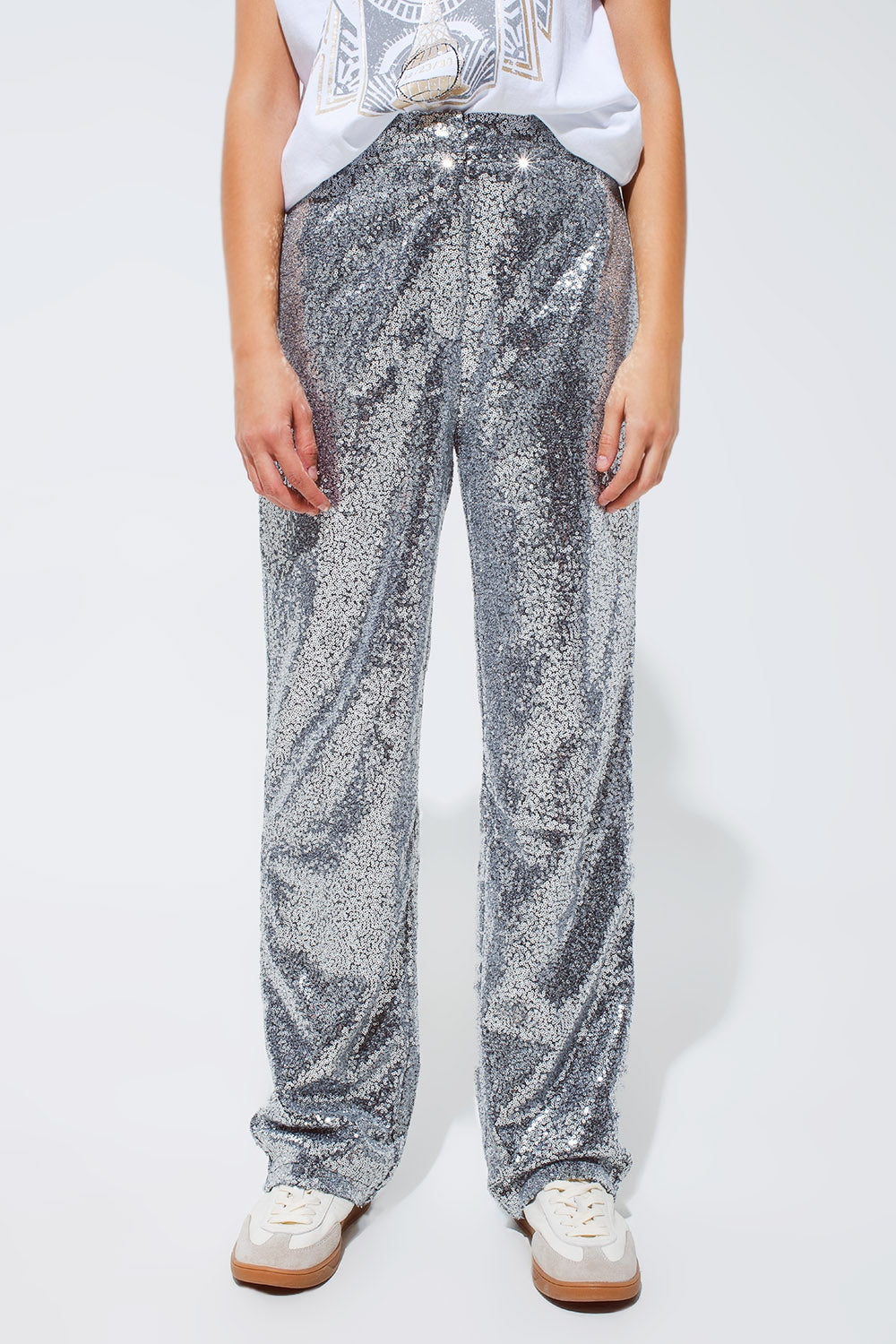 Q2 Silver sequin trouser