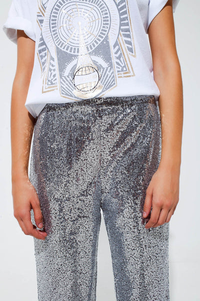 Silver sequin trouser