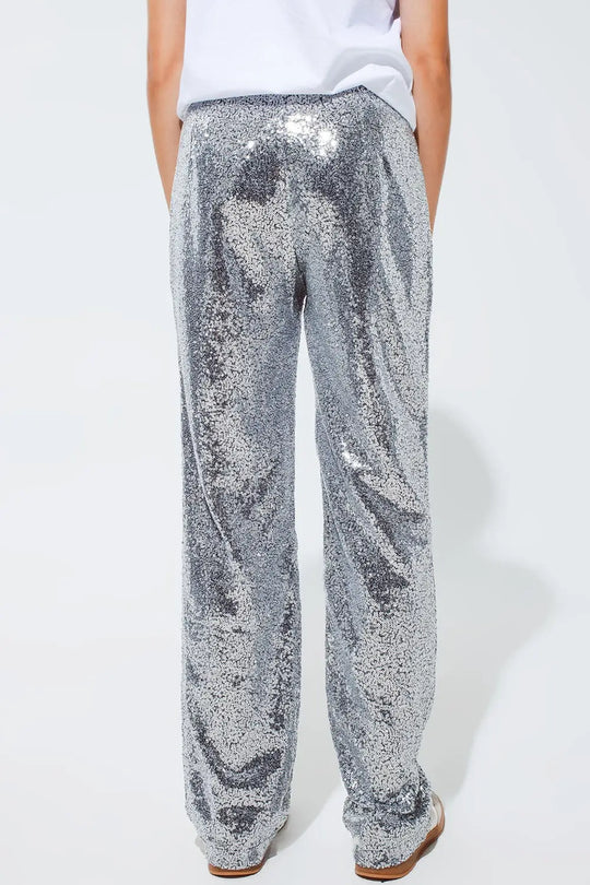 Silver sequin trouser - Pants