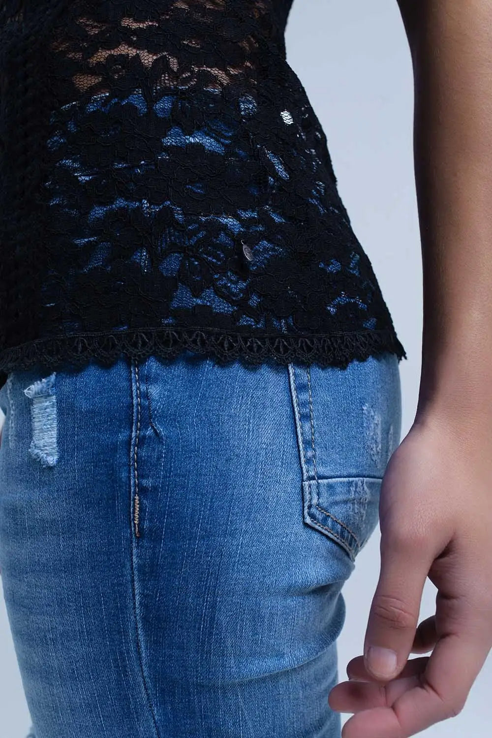 Skinny Blue jeans with rips - Jeans