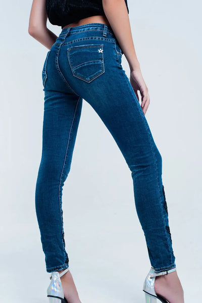 Skinny Blue jeans with strass - Jeans