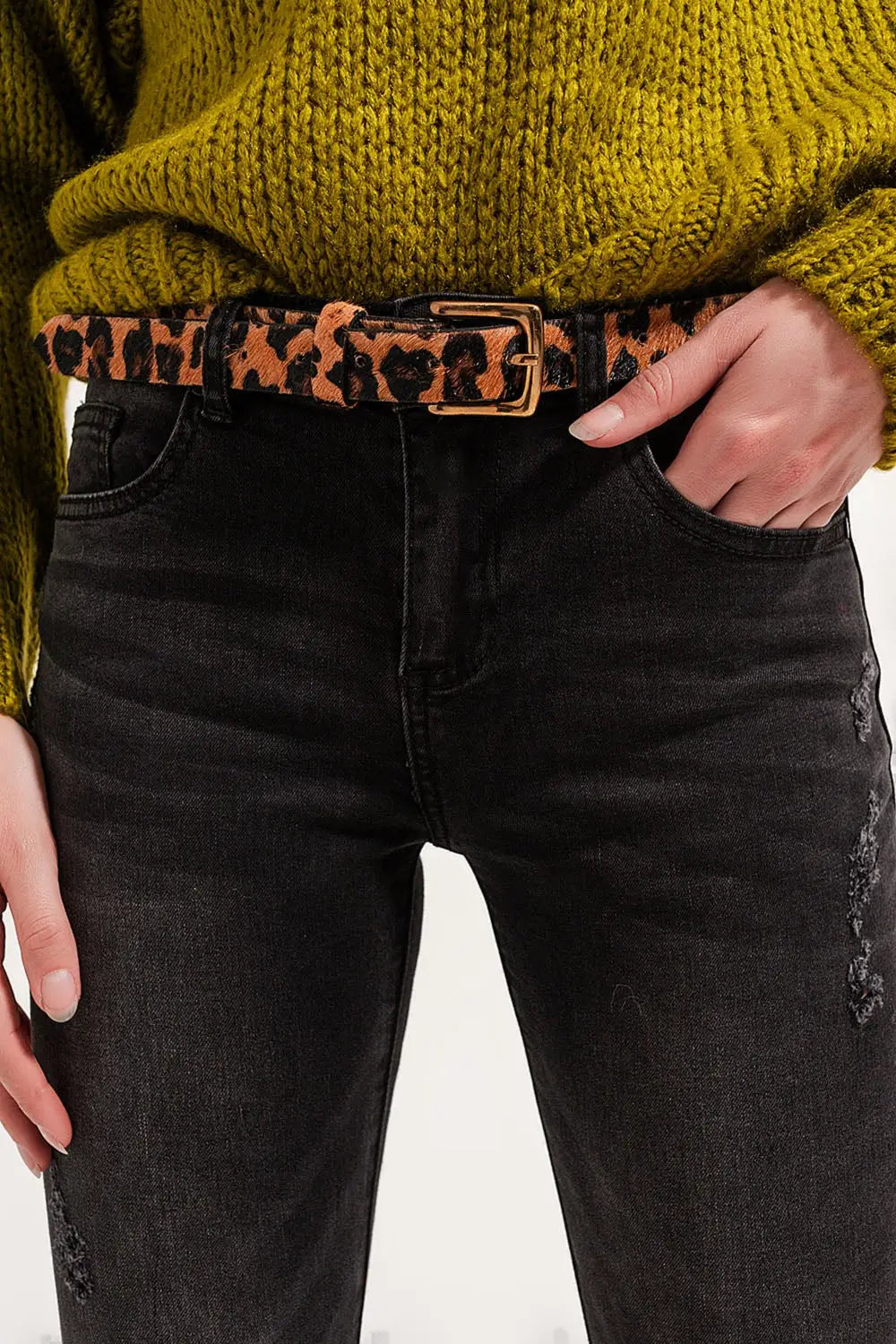 Skinny distressed jeans in grey denim - Jeans