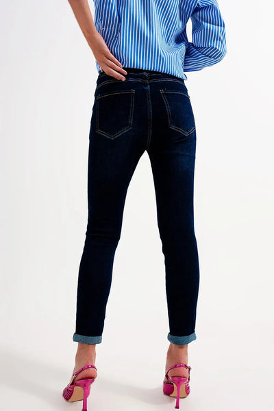 Skinny fit jeans dark blue wash - Jeans