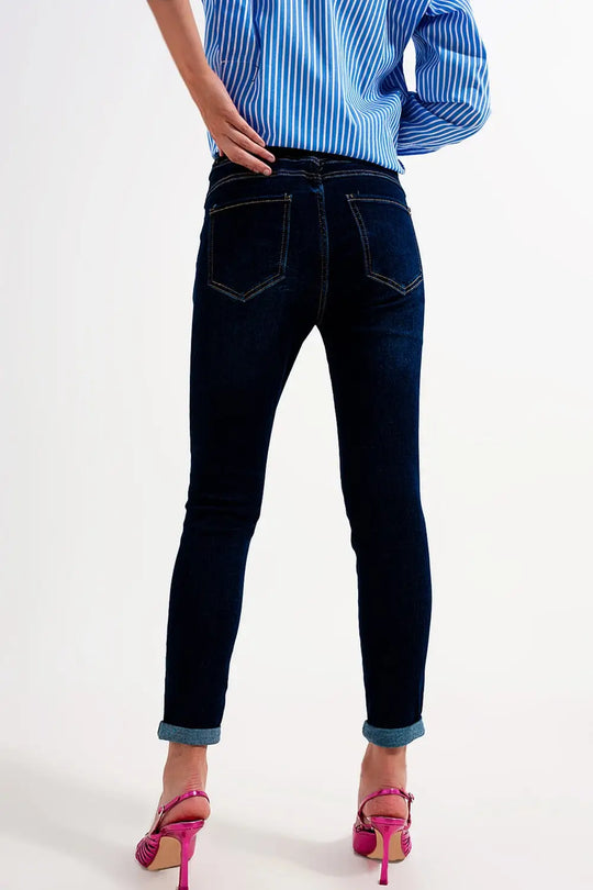 Skinny fit jeans dark blue wash - Jeans
