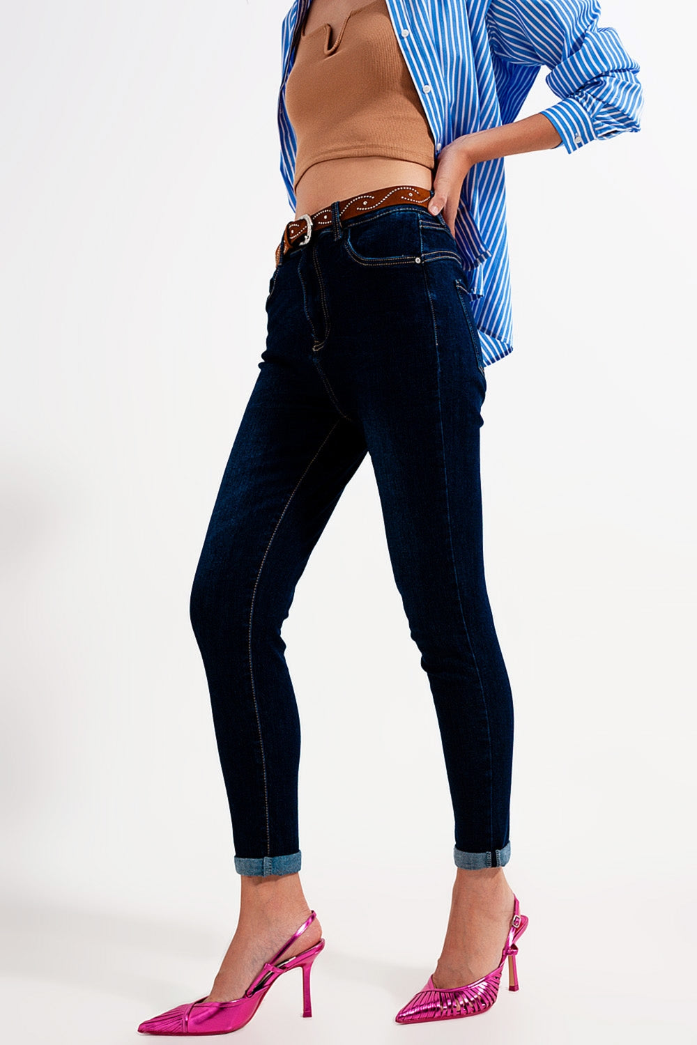 Skinny fit jeans dark blue wash