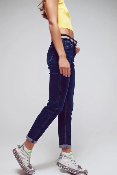 Skinny Fit Jeans in Mid Wash Blue - Jeans