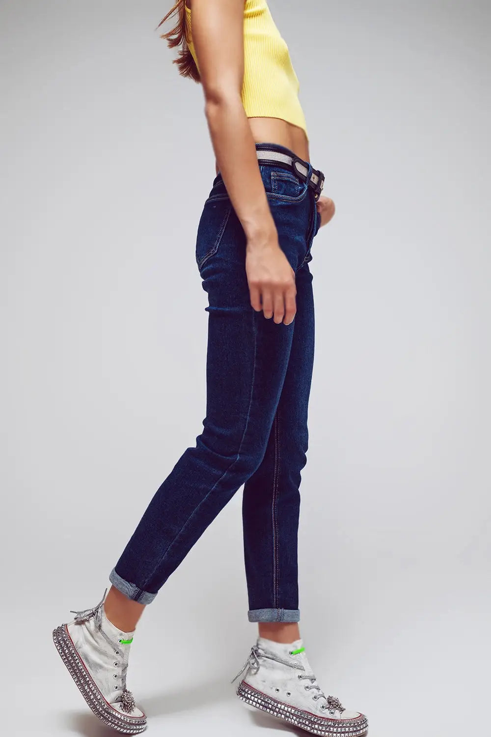 Skinny Fit Jeans in Mid Wash Blue - Jeans