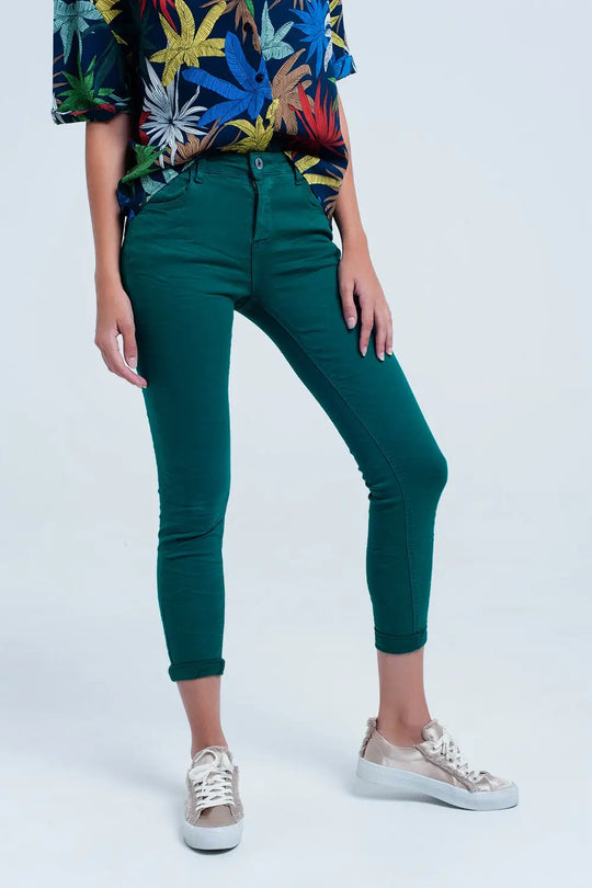 Skinny green elastic jeans - Jeans