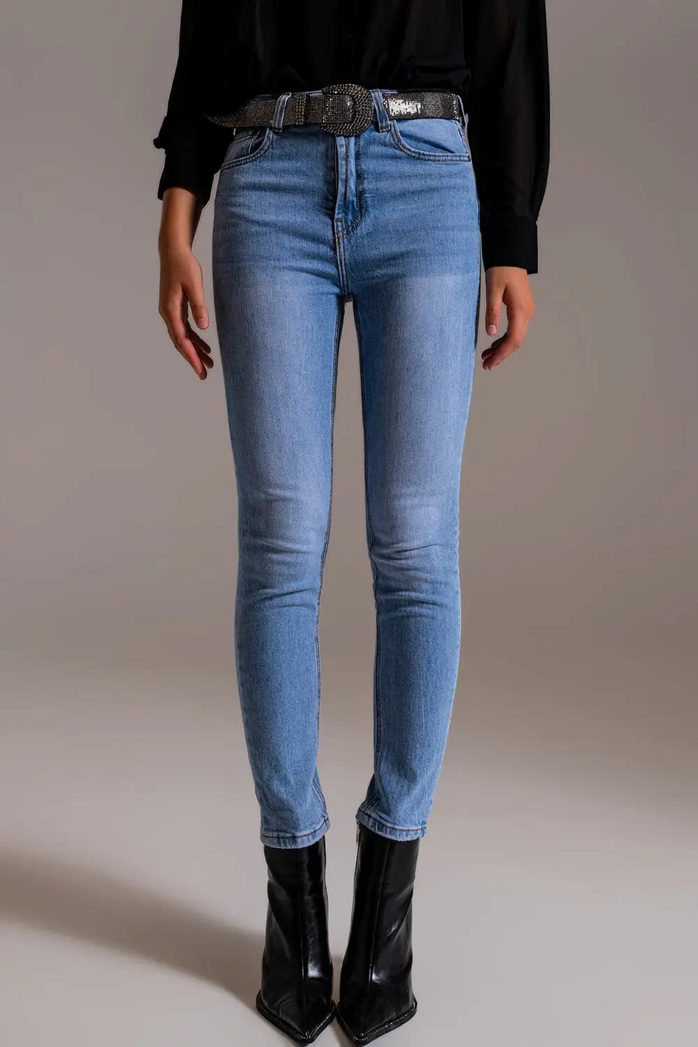 Skinny High Waist Jeans in Light Wash - Jeans