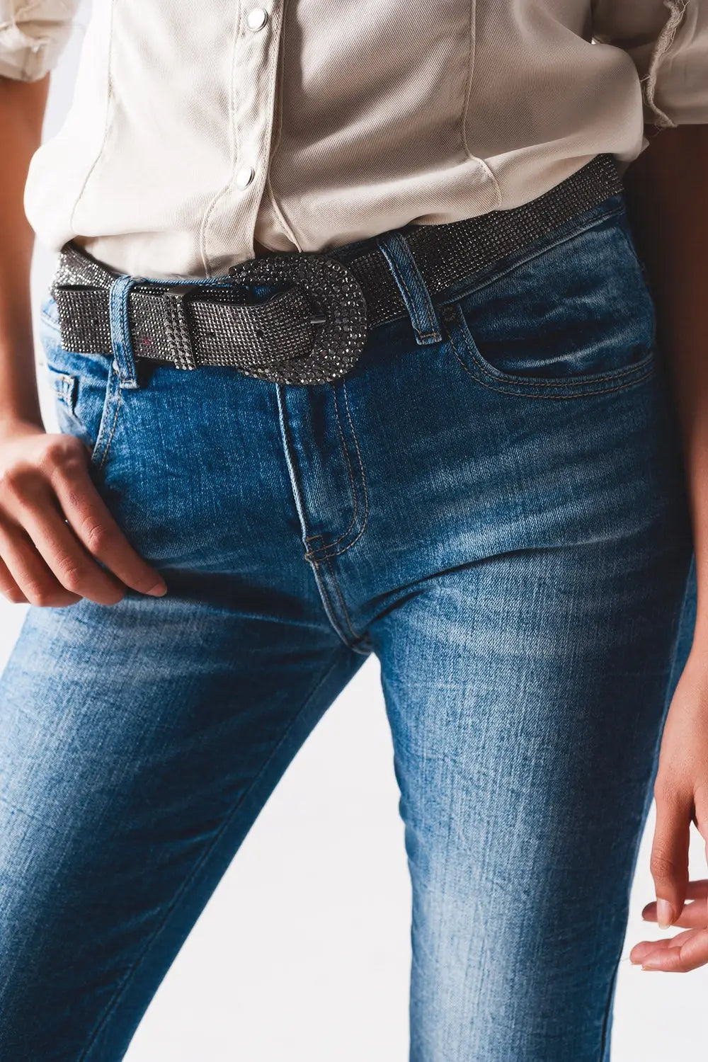 Skinny jeans in distressed blue - Jeans