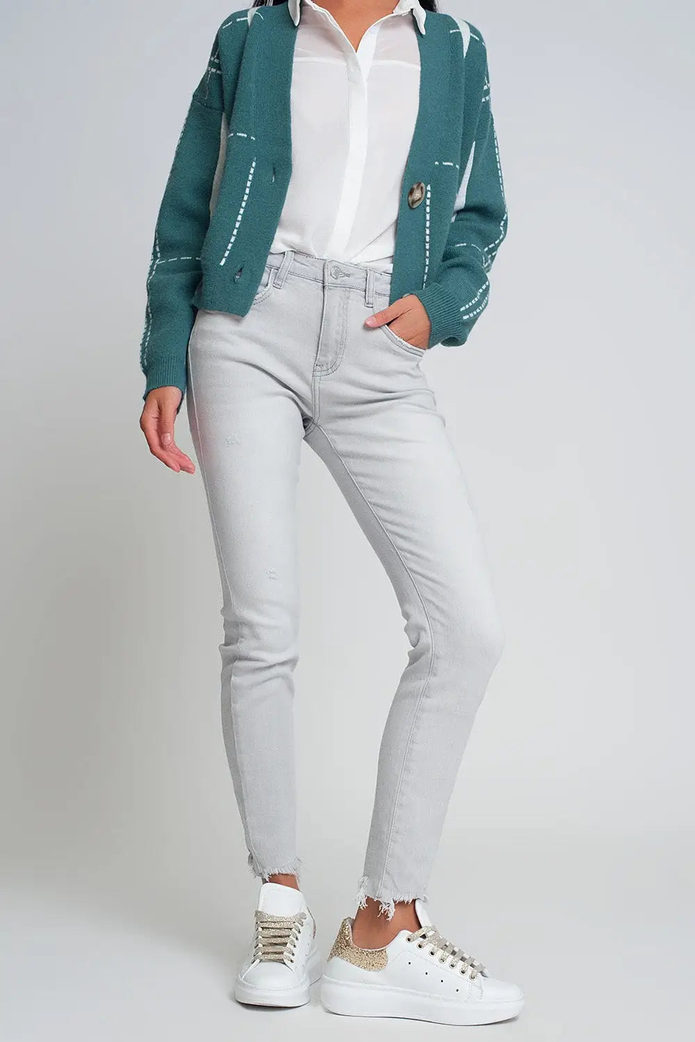Q2 Skinny jeans in grey