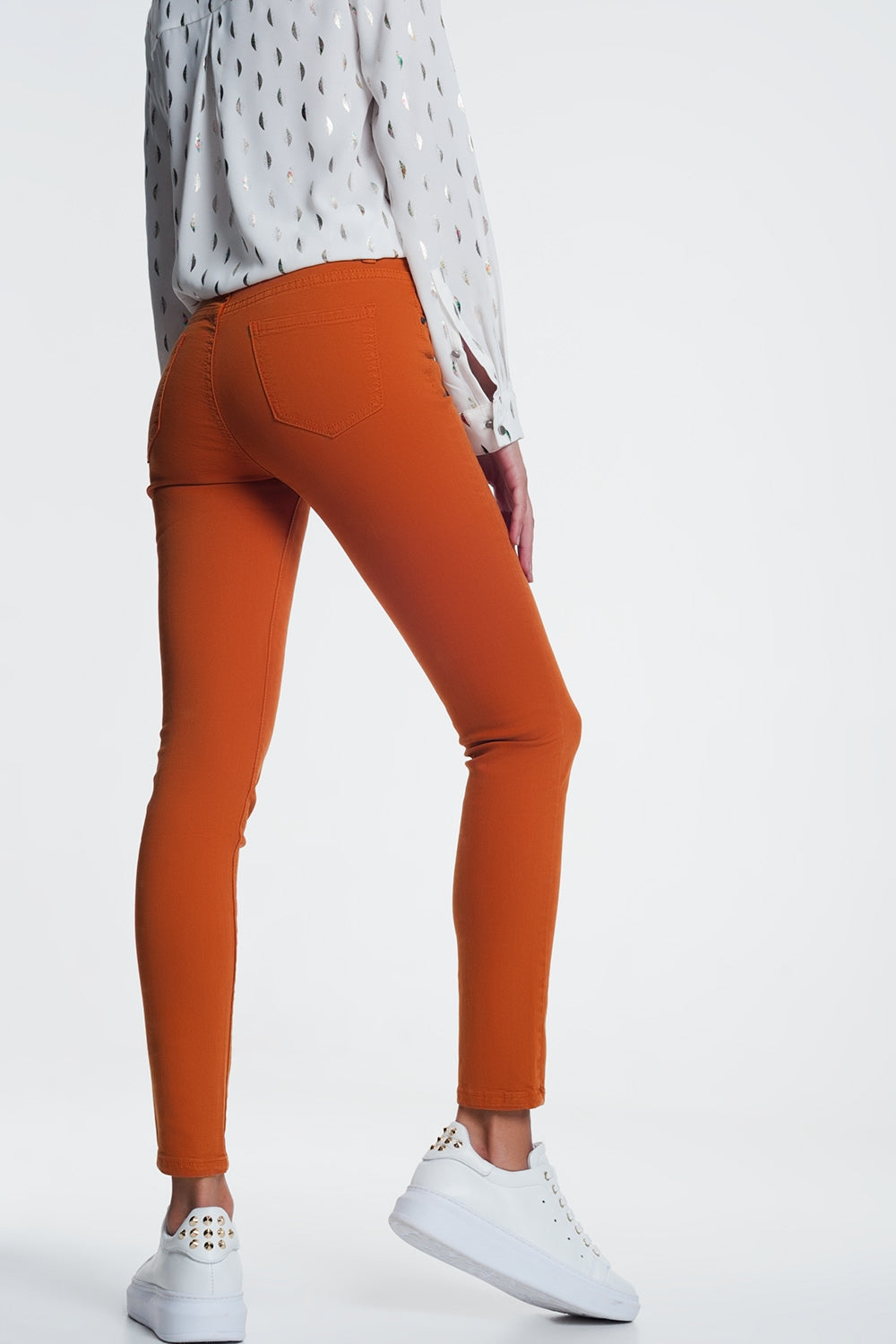 skinny jeans in orange