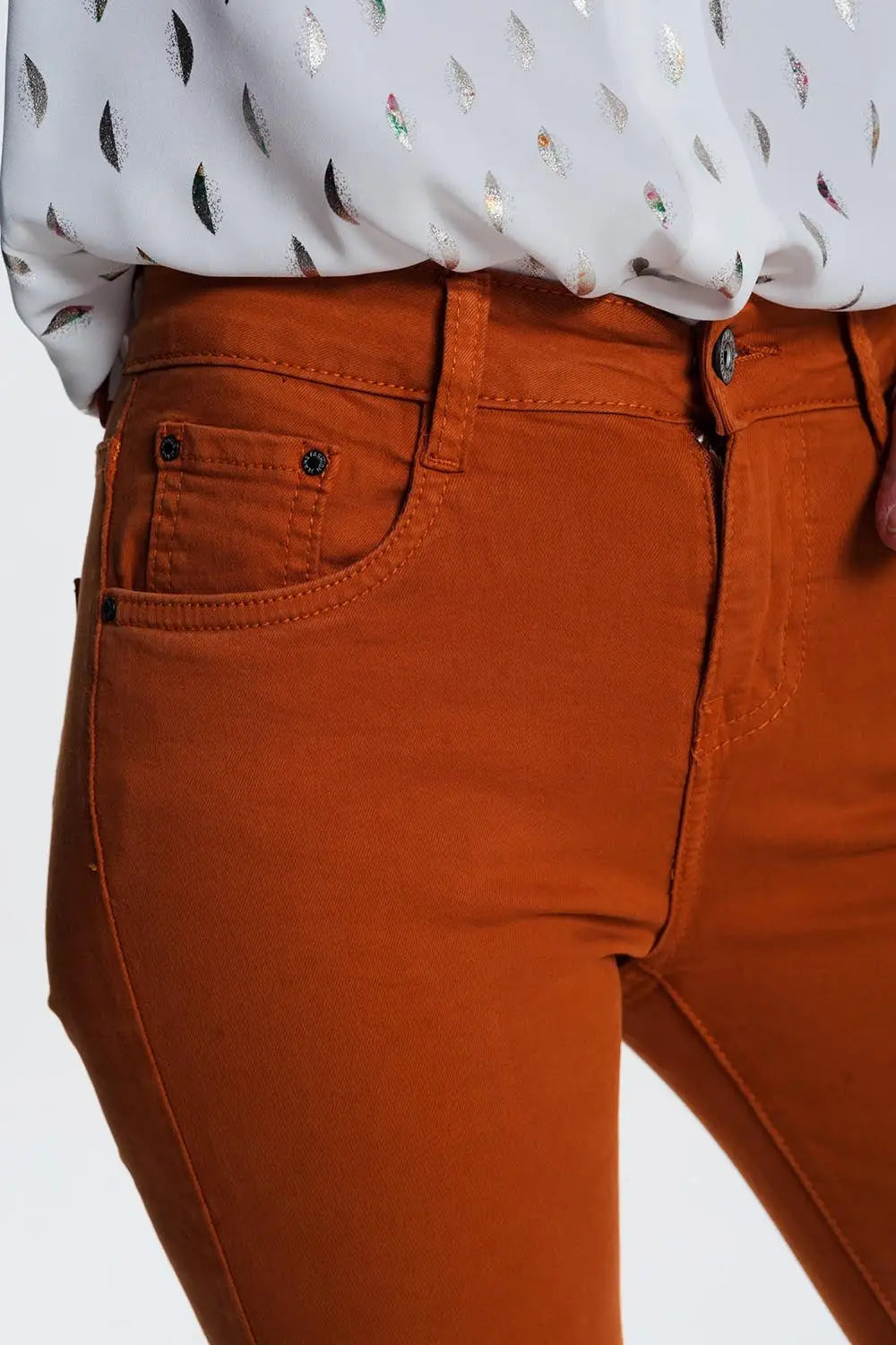 skinny jeans in orange - Jeans